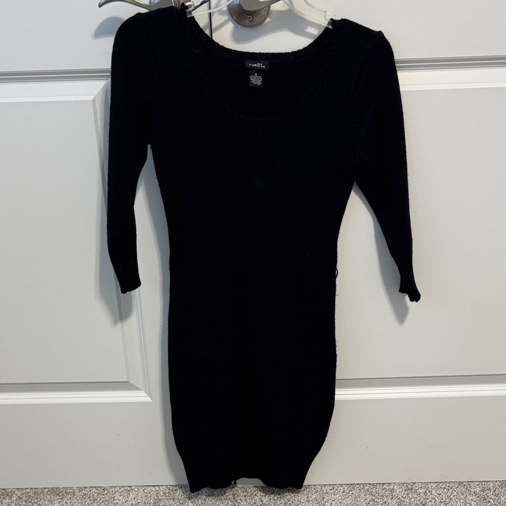 Black Knit Sweater Dress